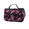 Ruilogod Women Fuchsia Lips Black Zip Up Triangle Cosmetic Bag (id: e64 a63 266 810 fb6 view 1