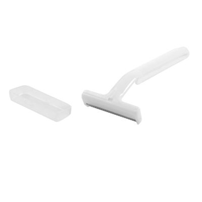 Ruilogod White Plastic Handle T Shape Body Hair Trimmer Shaver Tool