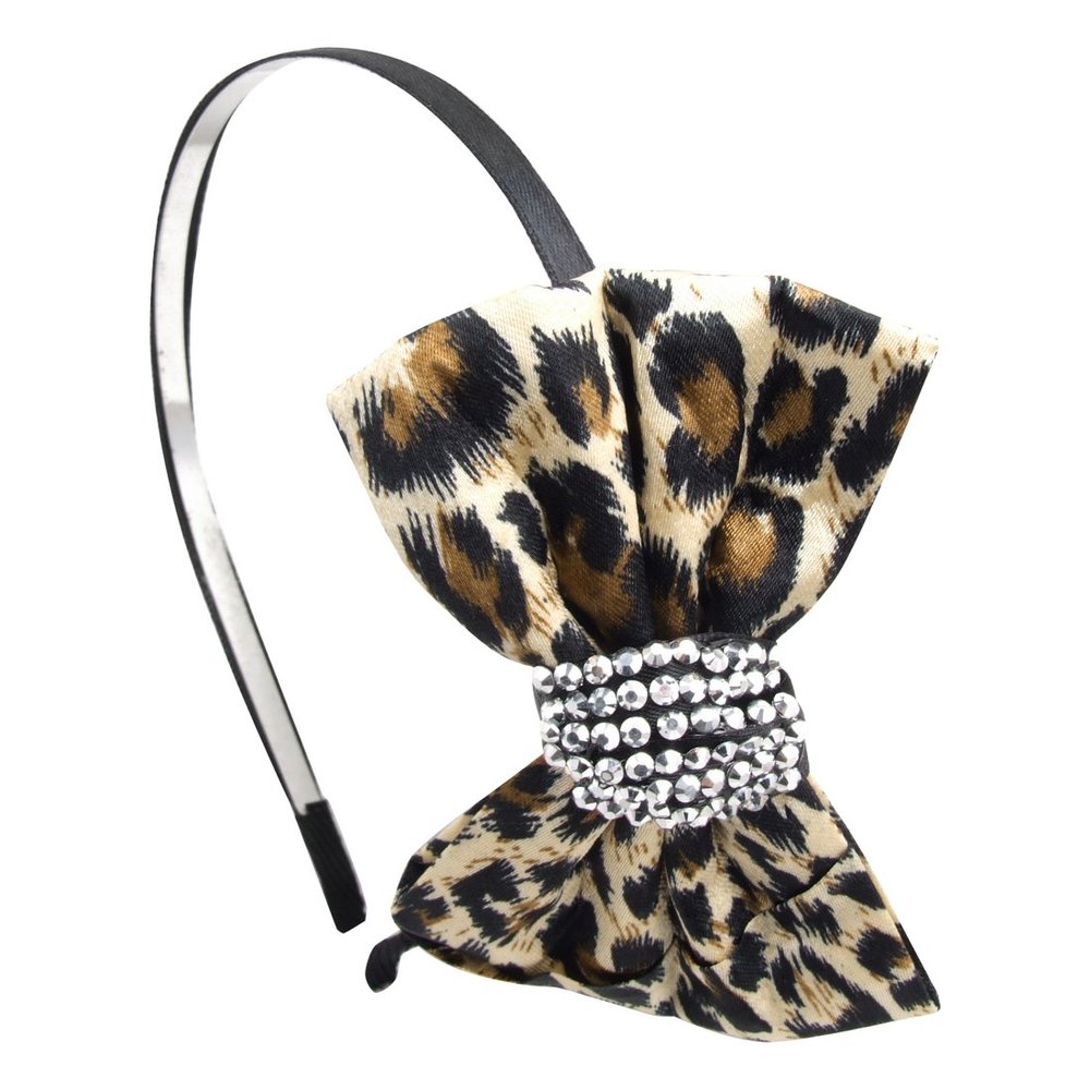 Ruilogod Woman Metal Frame Leopard Pattern Bowknot Hair Hoop Band Headband(id:4a ee3 9d 867 11b