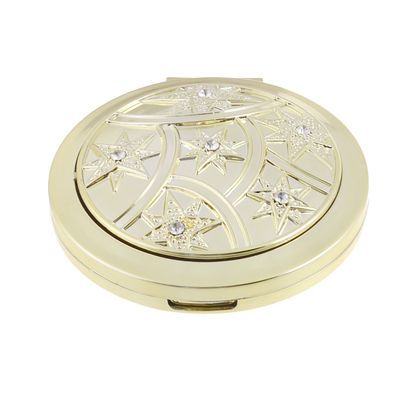 Ruilogod Metal Star Pattern Gold Tone Rounded Double Side Pocket Makeup Mirror (id: bd1 52c 887 fa3 49a