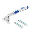 Ruilogod Men Blue Rubber Coated Manual Shaver w 3 Double Layer Blades (id: 517 bda c60 481 0f4 view 1