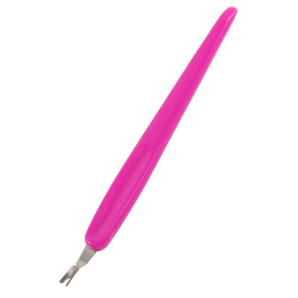 Ruilogod 2 Pcs V Shaped Fuchsia Handle Nail Cuticle Remover Trimmer