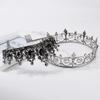 AOPRIE King & Queen Artemis Tiara and Crown for Women Men Crystal Hair Accessories for Wedding Prom Bridal Birthday Party Halloween Costume Christmas Gifts Black Princess Tiara for Girls Boys view 3