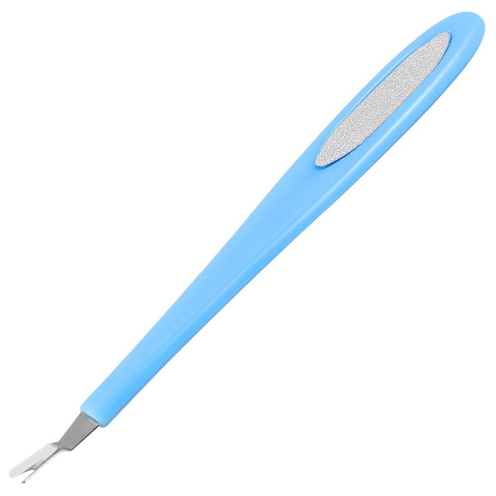 Ruilogod Blue Handle 2 in 1 Nail File Cuticle Trimmer Remover Removal Tool (id: 7a3 392 435 1e4 482