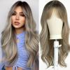 Esmee Long Wavy Silver Gray Wig for Women Natural Synthetic Hair Heat Resistant Ombre Wigs with Dark Roots for Daily Party Cosplay -24 Inches view 1