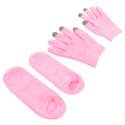 Beavorty 1set Touch Screen Gel Gloves Gel Socks for Skin Care Moisturizing Full Finger Gloves for Phone Use for Manicure Pedicure Spa Sessions