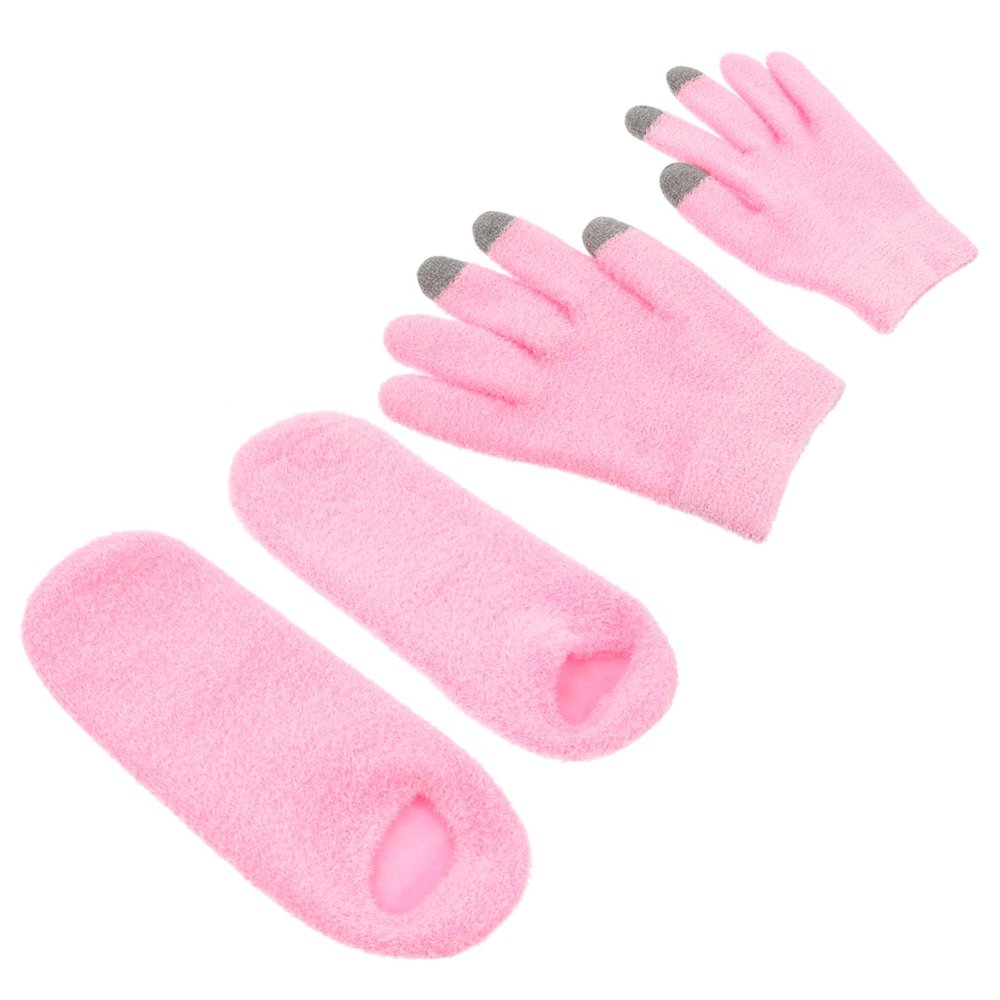 Beavorty 1set Touch Screen Gel Gloves Gel Socks for Skin Care Moisturizing Full Finger Gloves for Phone Use for Manicure Pedicure Spa Sessions