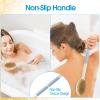 Backski Back Scrubber Anti Slip for Shower, Shower Brush Long Handle with Stiff and Soft Bristles, Body Exfoliator for Bath or Dry Brush(Blue) view 2
