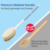 Backski Back Scrubber Anti Slip for Shower, Shower Brush Long Handle with Stiff and Soft Bristles, Body Exfoliator for Bath or Dry Brush(Blue) view 4