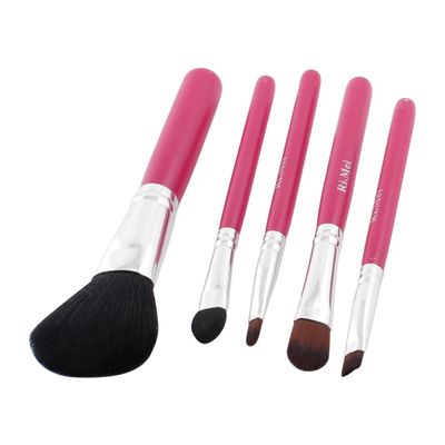 Ruilogod Lady Blusher Eye Shadow Brushes 5 in 1 Cosmetic Tool Set Fuchsia (id: 6e7 f51 ad6 bda 734