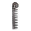 Pocket Beard Comb, Skull Pattern Mustache Shaping Oil Hair Comb Zinc Alloy Hair Styling Tool for Men(Silver) view 1
