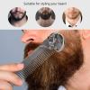 Pocket Beard Comb, Skull Pattern Mustache Shaping Oil Hair Comb Zinc Alloy Hair Styling Tool for Men(Silver) view 3