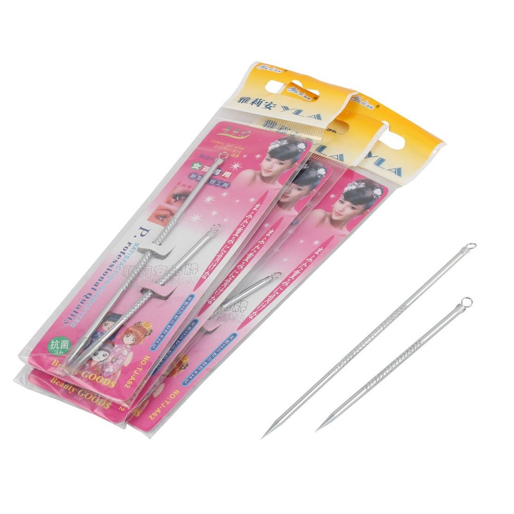 Ruilogod Metal Ladies Face Care Blackhead Acne Remover pin Pimple Extractor 8 in 1 Silver Tone (id: 8d3 bb1 629 6fb 9b5