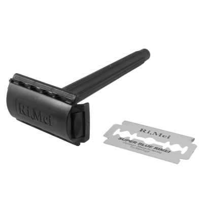 Ruilogod Men Black Plastic Handle Manual Shaver Razor + Double Side Blade (id: 01f ced a4a d92 dac