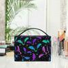 Goth Makeup Bag, Gothic Bats Halloween Luminous Makeup Organizer Bags Toiletry Bag Box Travel Cosmetic Bag Make Up Train Case for Women Teen Girl Ladies view 4