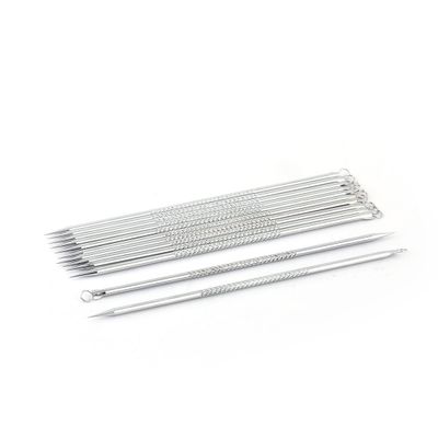 Ruilogod Metal Eye Hole End Blackhead Acne Remover pin Extractor12 PCS Silver Tone (id: 240 858 0b4 d10 72b