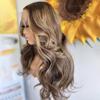 Anlimer 13x4 Highlight Ombre Blonde Body Wave Frontal Wigs Human Hair Brazilian Remy Hair Lace Closure Wig Pre Plucked with Baby Hair for Black Women 4x4 Silk Base Lace Front Wig (22, 4x4 Silk Base Lace Wig 130 Density) view 3