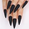 Kikmoya Matte Pure Black Extra Long Stiletto Press on Nails, 24pcs Fake False Nails, Artificial Stick on Manicure for Women view 1