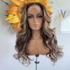 Anlimer 13x4 Highlight Ombre Blonde Body Wave Frontal Wigs Human Hair Brazilian Remy Hair Lace Closure Wig Pre Plucked with Baby Hair for Black Women 4x4 Silk Base Lace Front Wig (10, 4x4 Lace Closure Wig 150 Density) view 4