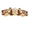 Ruilogod Metal Flower Design Women Hair Barrette Hairclip Gold Tone Brown (id: 389 ee7 2ab 2cf 76a view 1