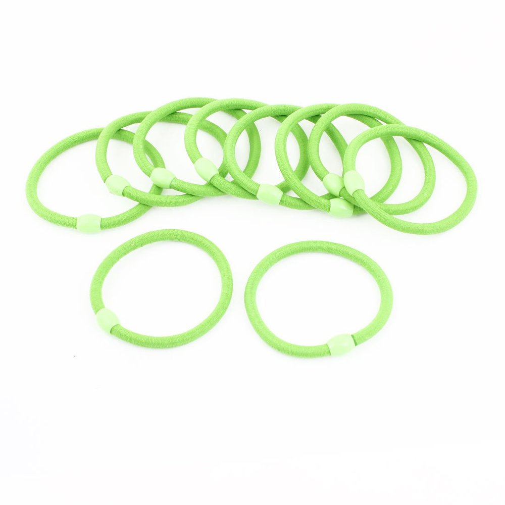 Ruilogod 10 Pcs Girls Green Stretchy Hair Rubber Bands Ponytail Holder (id: b0c 754 8af 804 111