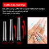 600PCS XXXL Coffin Nail Tips No C Curve, Extra Long Clear Coffin Nail Tips for Acrylic Nails Professional, Half Cover Flat Acrylic Nails Tips Fake Nails for Nail Salon and Home DIY 12 Sizes view 2