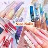 600PCS XXXL Coffin Nail Tips No C Curve, Extra Long Clear Coffin Nail Tips for Acrylic Nails Professional, Half Cover Flat Acrylic Nails Tips Fake Nails for Nail Salon and Home DIY 12 Sizes view 3