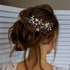 Casdre Crystal Bride Wedding Hair Comb Silver Leaf Bridal Hair Accessories Rhinestone Party Prom Hair Piece for Women and Girls (D Black) view 2