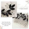 Casdre Crystal Bride Wedding Hair Comb Silver Leaf Bridal Hair Accessories Rhinestone Party Prom Hair Piece for Women and Girls (D Black) view 4