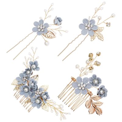 TOYANDONA 4pcs Bridal Hair Accessories U-shaped Hair Combs Rhinestone Hairpins for Weddings Engagements Parties for Women Girls