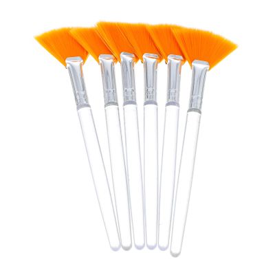 Beavorty 6pcs Facial Fan Mask Brush Soft and Skin-friendly Applicator for Sleeping Masks Easy to Clean and Reusable Mud Applicator for Beauty and Transparent
