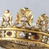 Baroque Royal Crown Men's Metal Prince Hair Crown Full Circle Birthday Party Hair Accessories For Christmas/Wedding/Costume (Dark Gold With Champagne Stone) view 4