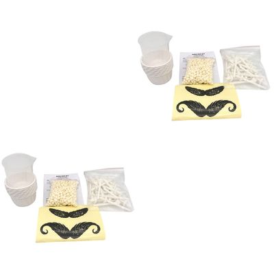 FOMIYES 2pcs Professional Nose Hair Removal Wax Kit Solid Wax Beans and Measuring Cup Quick and Painless Waxing Strips for Men and Women for Safe Use