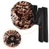 Kenllas Satin Silk Bonnet for Women - Large Sleep Cap with Tie Band for Curly Dreadlock Braid Hair Care (Leopard) view 3