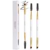 Docolor Eyebrow Brush Duo Eyebrow Spoolie 3Pcs Professional Angled Eye Brow Brush Perfect for Lining and Shaping Brows, Spoolie for Brows or Lashes White view 1