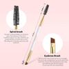 Docolor Eyebrow Brush Duo Eyebrow Spoolie 3Pcs Professional Angled Eye Brow Brush Perfect for Lining and Shaping Brows, Spoolie for Brows or Lashes White view 2