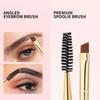 Docolor Eyebrow Brush Duo Eyebrow Spoolie 3Pcs Professional Angled Eye Brow Brush Perfect for Lining and Shaping Brows, Spoolie for Brows or Lashes White view 4