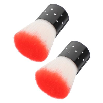 FRCOLOR 2pcs Nail Dip Powder Brush Soft Mushroom Brush for Nail Art Manicure Makeup for Cleaning Dip Powder Skin-friendly and Lightweight
