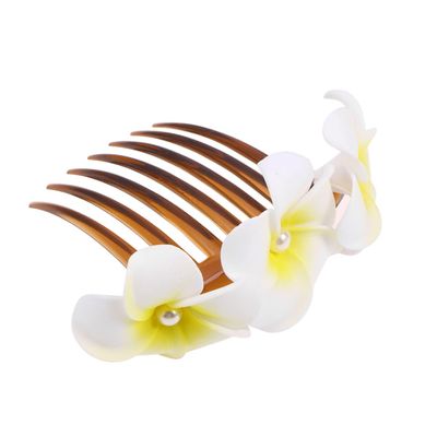 Beaupretty Handmade Pearl Flower Hair Comb Bridal Headpiece for Wedding Flower Hair Clips for Women Bridal Jewelry Women Hairpin