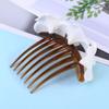 Beaupretty Handmade Pearl Flower Hair Comb Bridal Headpiece for Wedding Flower Hair Clips for Women Bridal Jewelry Women Hairpin view 3