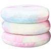 PBQOA 4.13 Inch Large Loose Powder Puffs Reusable Round Ultra Soft Velour Fluffy Body Powder Puff with Ribbon Band Handle Makeup Tool 3 PCS, Colorful view 1