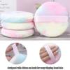 PBQOA 4.13 Inch Large Loose Powder Puffs Reusable Round Ultra Soft Velour Fluffy Body Powder Puff with Ribbon Band Handle Makeup Tool 3 PCS, Colorful view 3