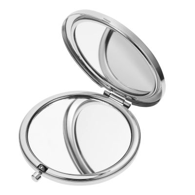 Beavorty Portable Decorative Rhinestone Makeup Mirror Double-Sided Compact Folding Design for Travel Handbag Essential Women