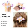 Beaupretty Artificial Pearl Plumeria Hair Comb Bridal Headpiece for Women Wedding Hair Clips for Brides view 2