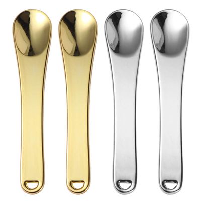 Beavorty Makeup Spoon Set 4pcs Zinc Alloy Scoops for Cream Mask Facials Beauty Products Lipstick Powder Beauty Tool