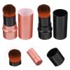Beavorty 2pcs Portable Foundation Blending Brush Retractable Makeup Tools for for Loose and Liquid Cosmetics Black and Red view 2