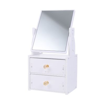 Beavorty Multifunctional Makeup Vanity Mirror Storage Box Portable Tabletop Design for Organized Cosmetics and Easy to Maintain for Dresser and Bathroom Use