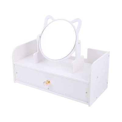 Beavorty Makeup Mirror Storage Case Stylish Vanity Mirror for Women Features High-Definition Stable Base and Multi-Space Storage for Organized Makeup and Accessories