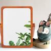 Beavorty Wooden Folding Makeup Mirror High Definition Reflection Durable Design for Desktop Use for Home Office and Travel Walnut Color Compact view 2