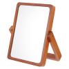 Beavorty Wooden Folding Makeup Mirror High Definition Reflection Durable Design for Desktop Use for Home Office and Travel Walnut Color Compact view 3